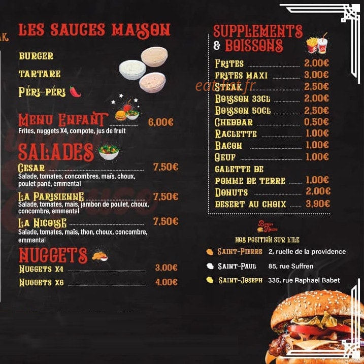 Burger House — carte page 2