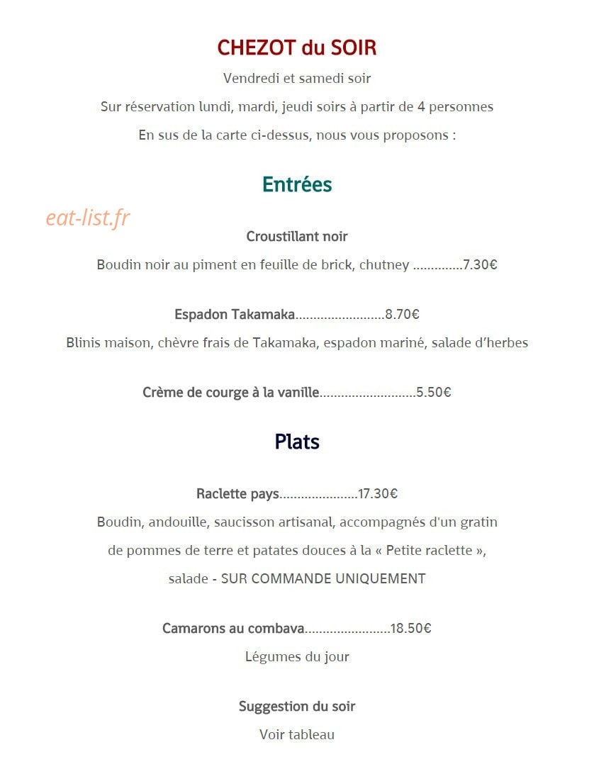 cheZot — carte page 2