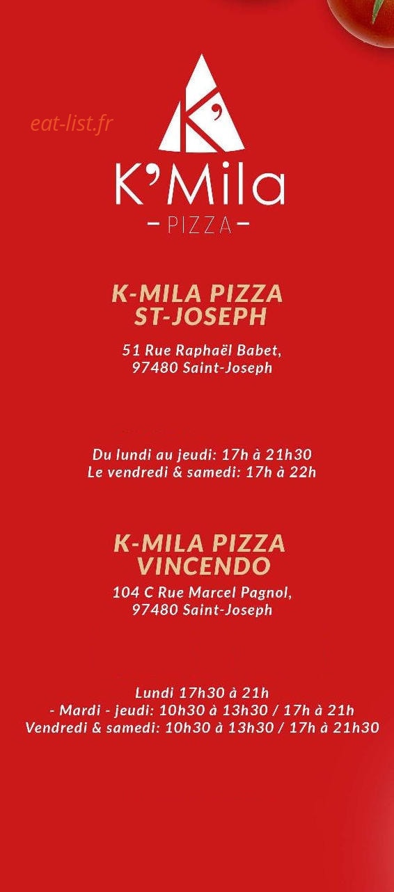 K’Mila Pizza — carte page 5