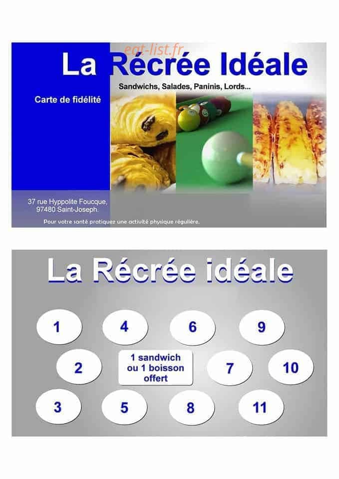 La Recrée Idéale — carte page 1
