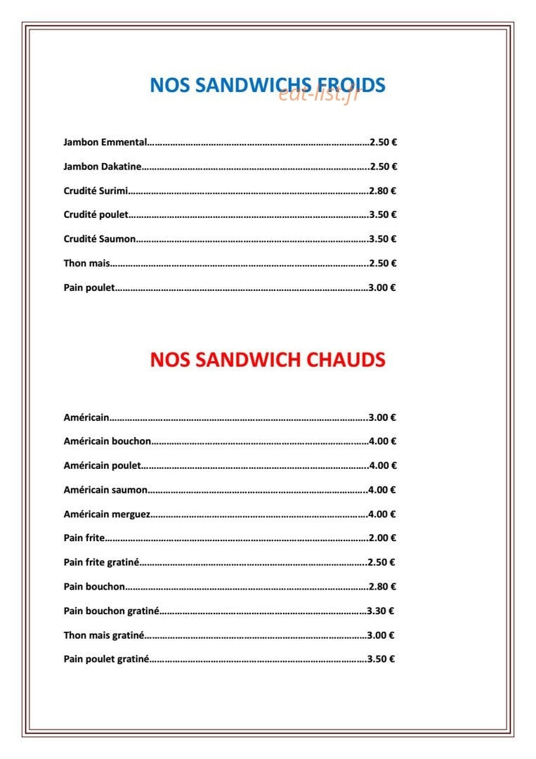 Le Moulin Doré — carte page 1