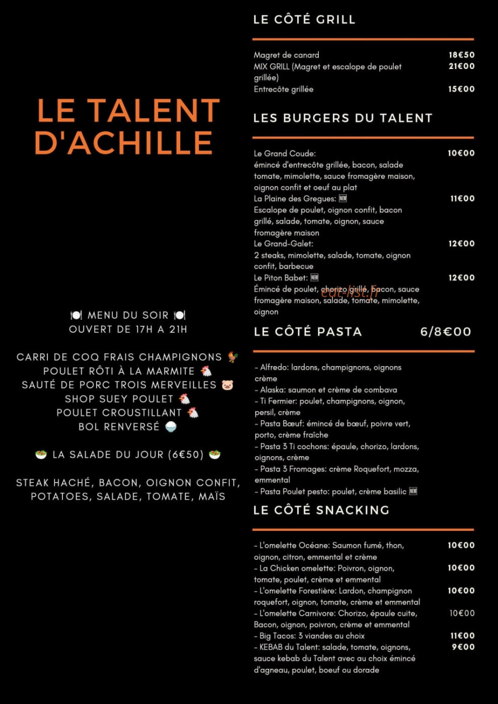 Le Talent d'Achille — carte page 1