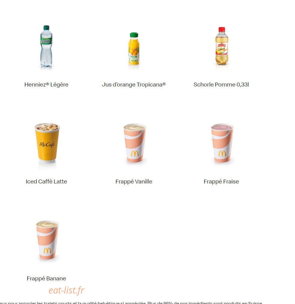 Mc Donald's — carte page 16