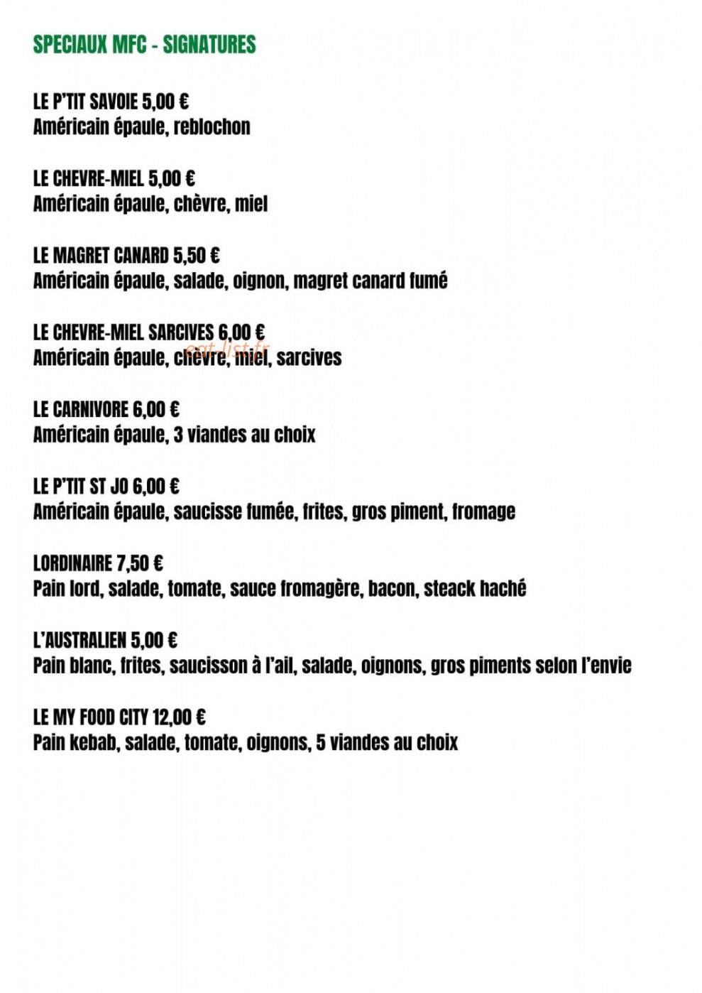 My Food City — carte page 5