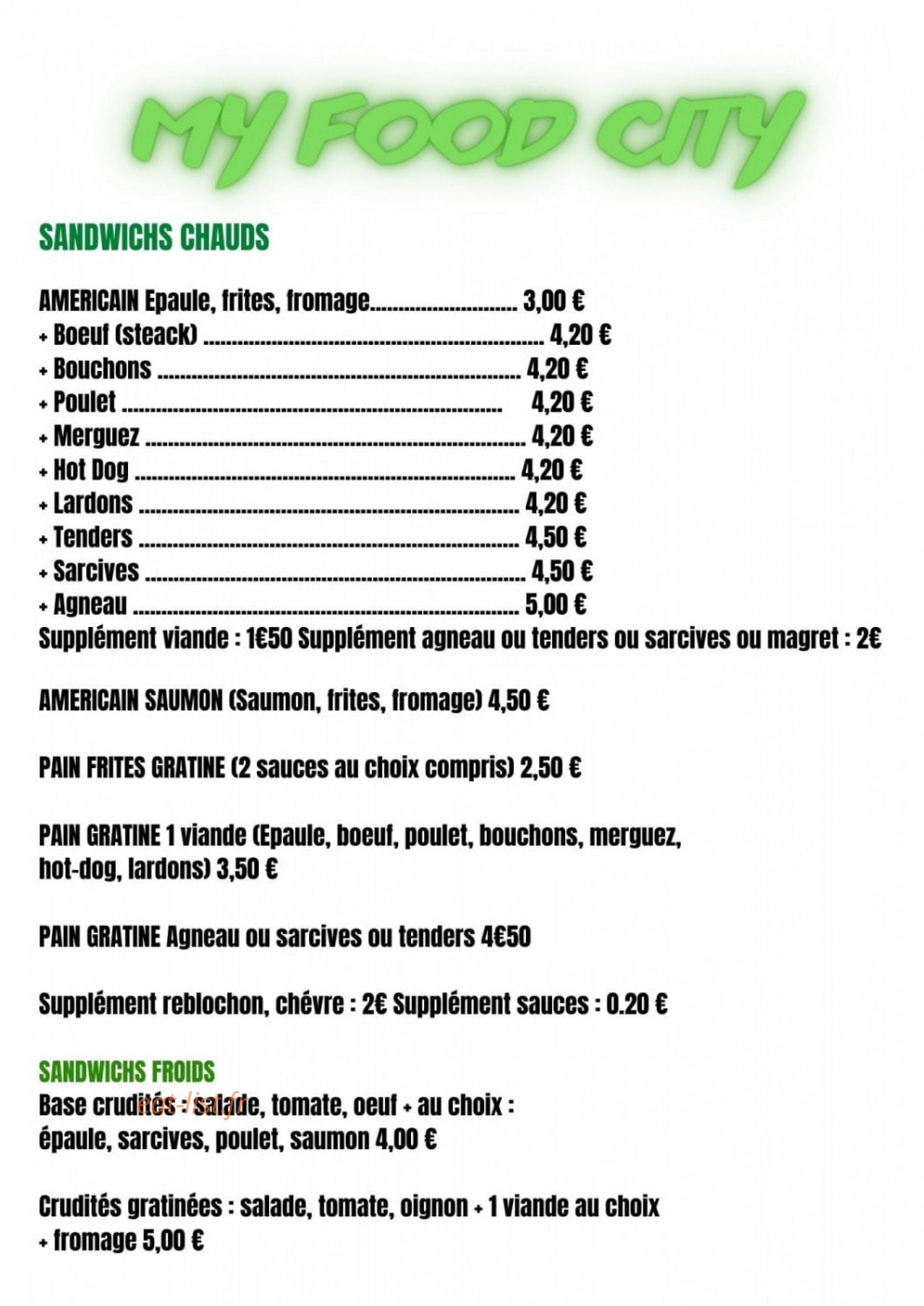 My Food City — carte page 3