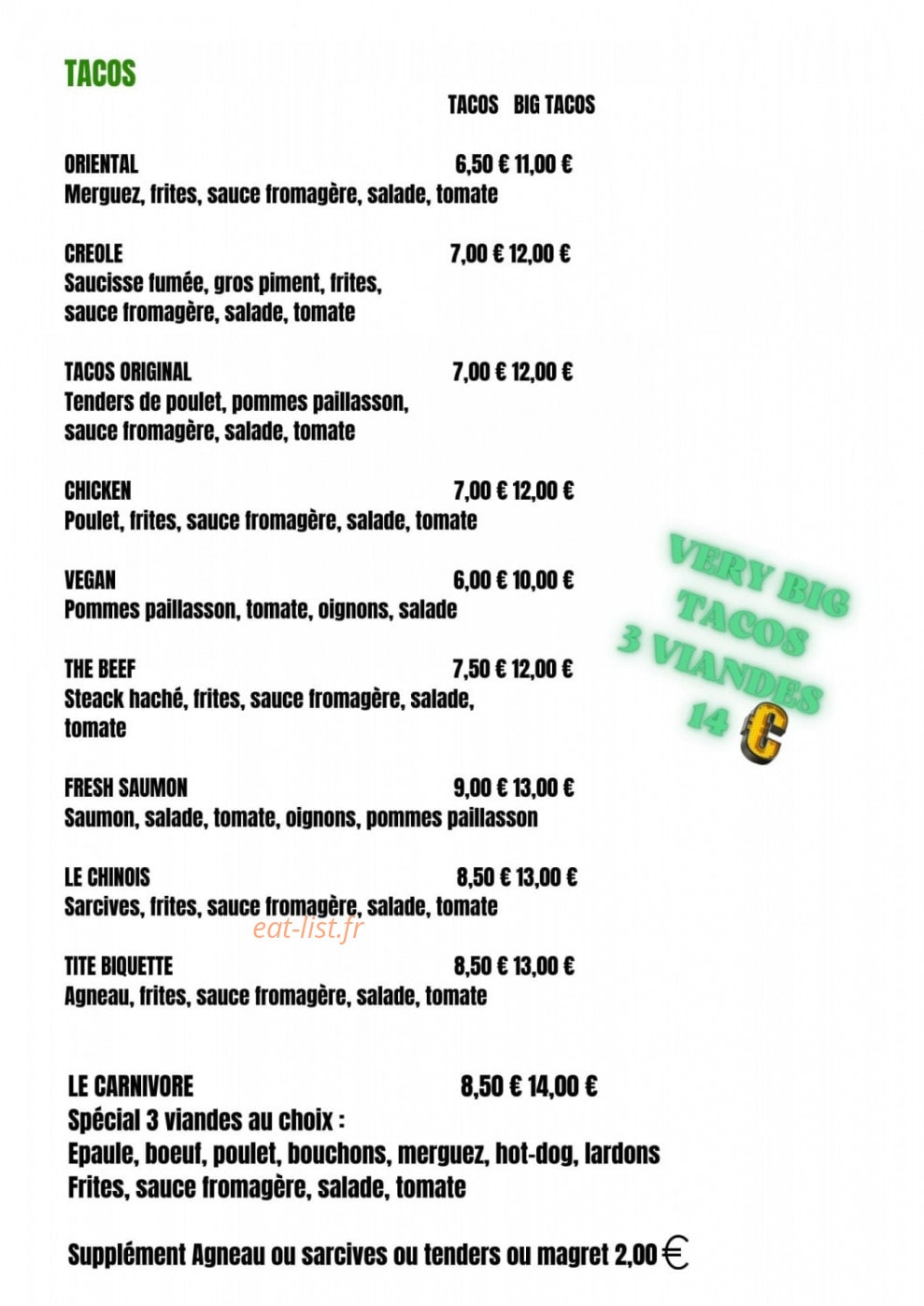 My Food City — carte page 1