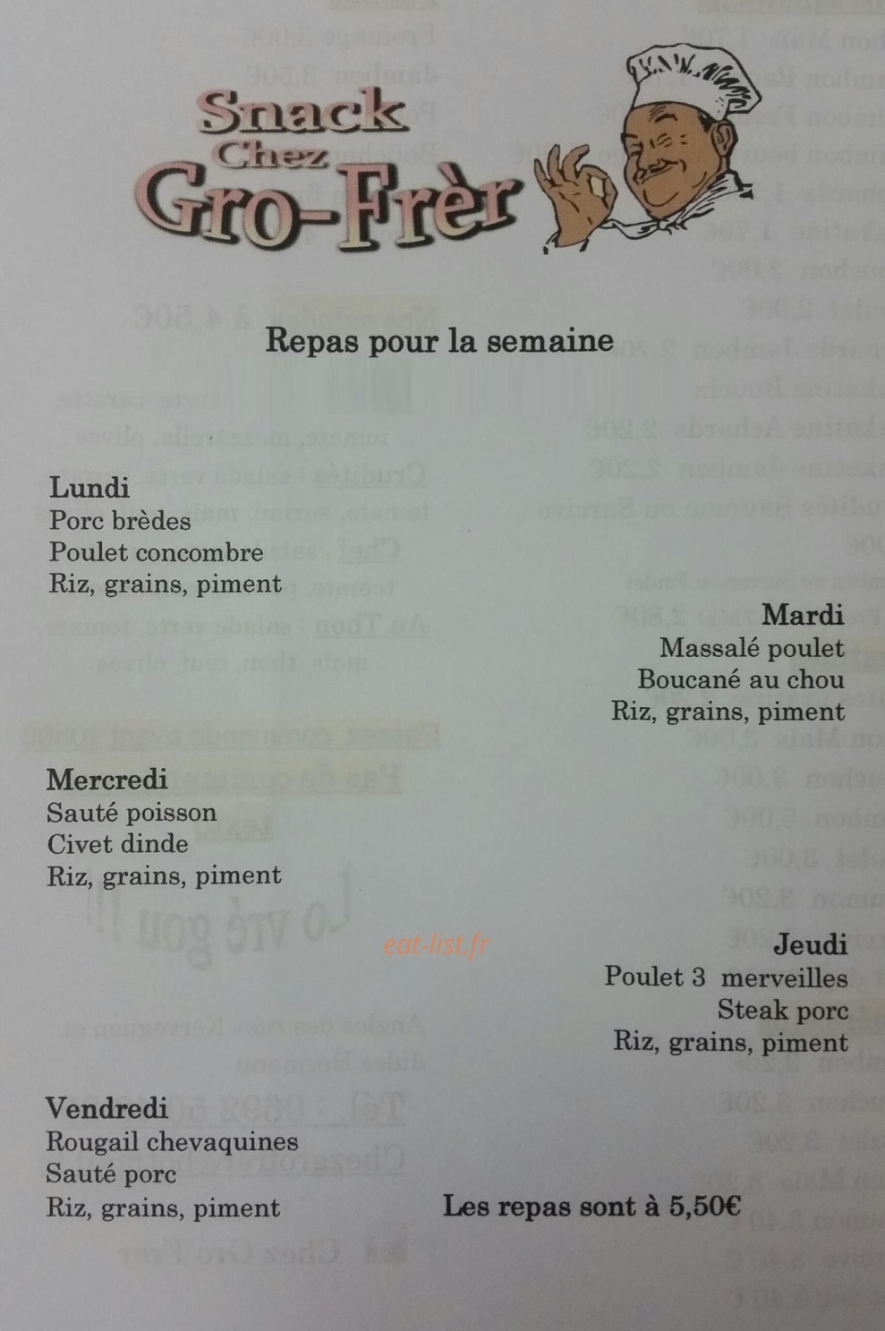 Chez Gro Frèr — carte page 1