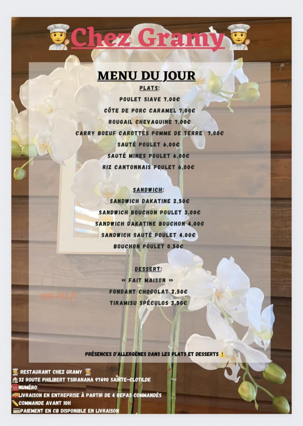 Chez Gramy — carte page 1