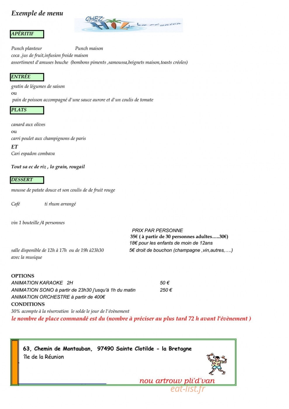 Chez Hil — carte page 1