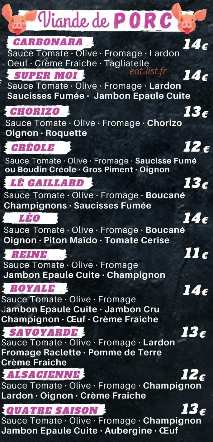 Ma Pizza à Moi — carte page 4