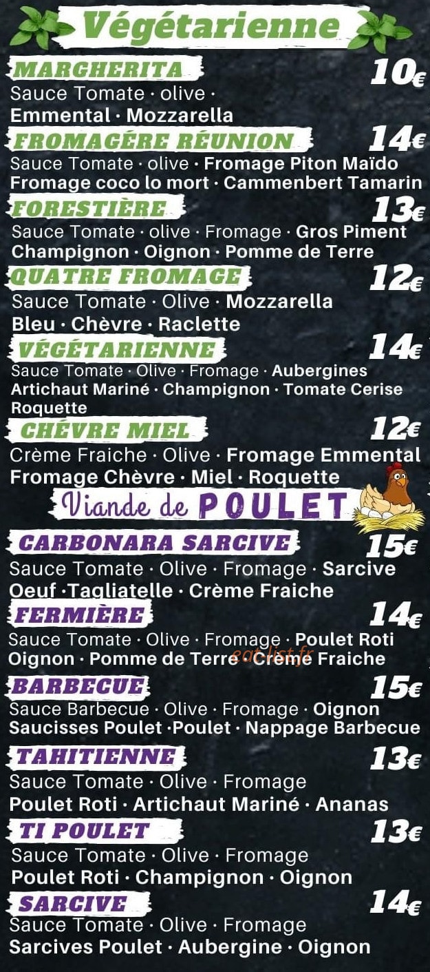 Ma Pizza à Moi — carte page 2