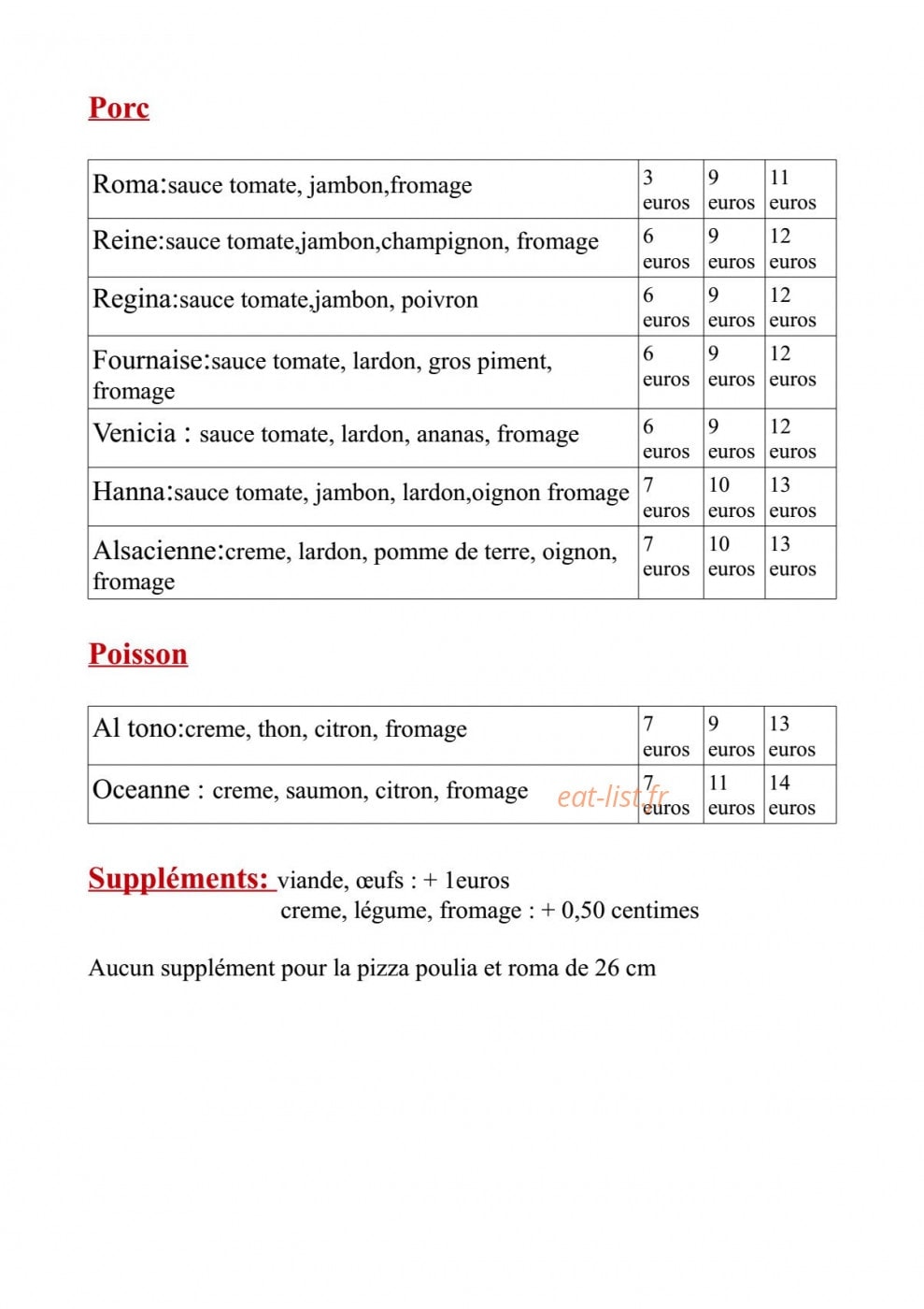 Pizza Gourmand — carte page 2