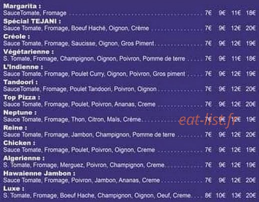 Tejani Pizza & Glace — carte page 3