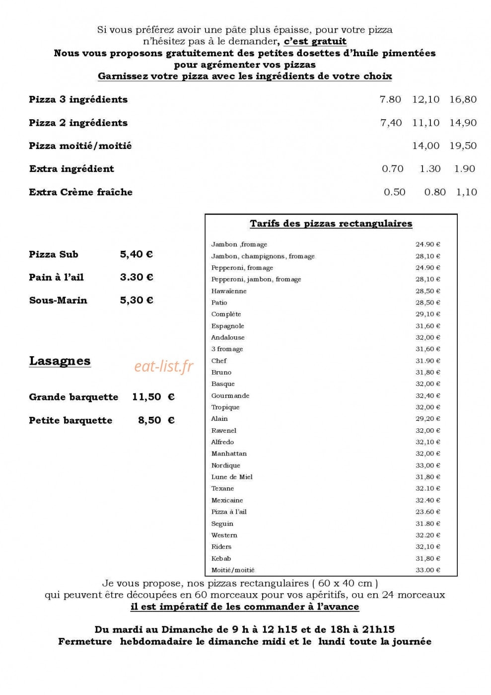 Chez Alain — carte page 2