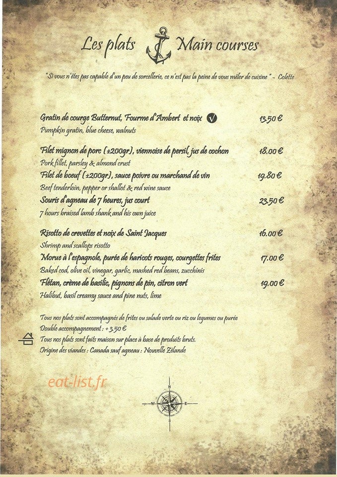 Restaurant du Vieux Port — carte page 2