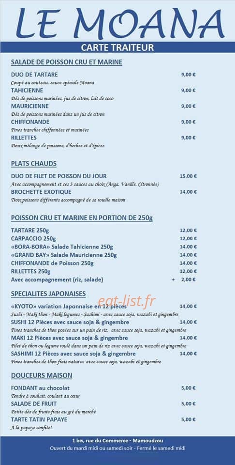 Le moana — carte page 1