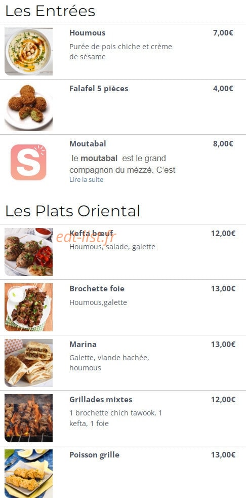 Resto renad — carte page 1