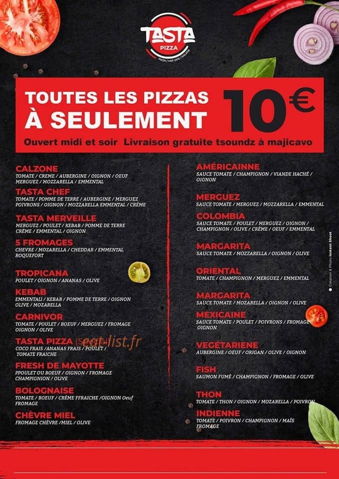Tasta pizza — carte page 2