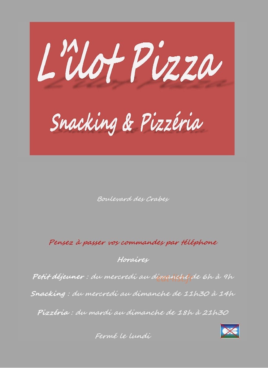 L'îlot pizza — carte page 1