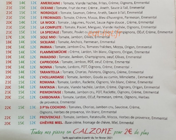 Pizz Burg — carte page 3