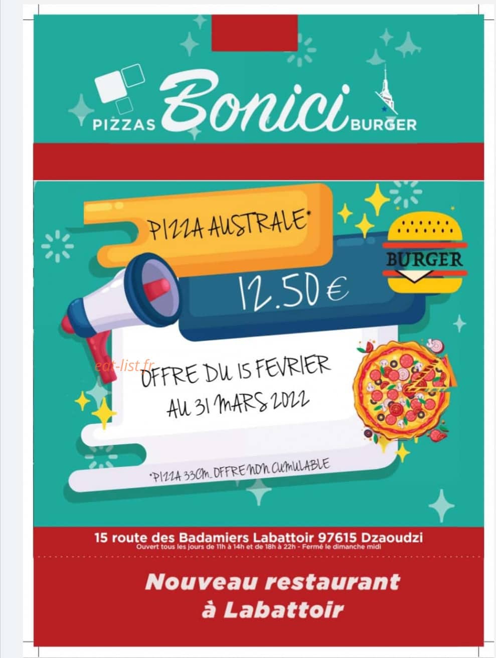 Pizza Bonici — carte page 1