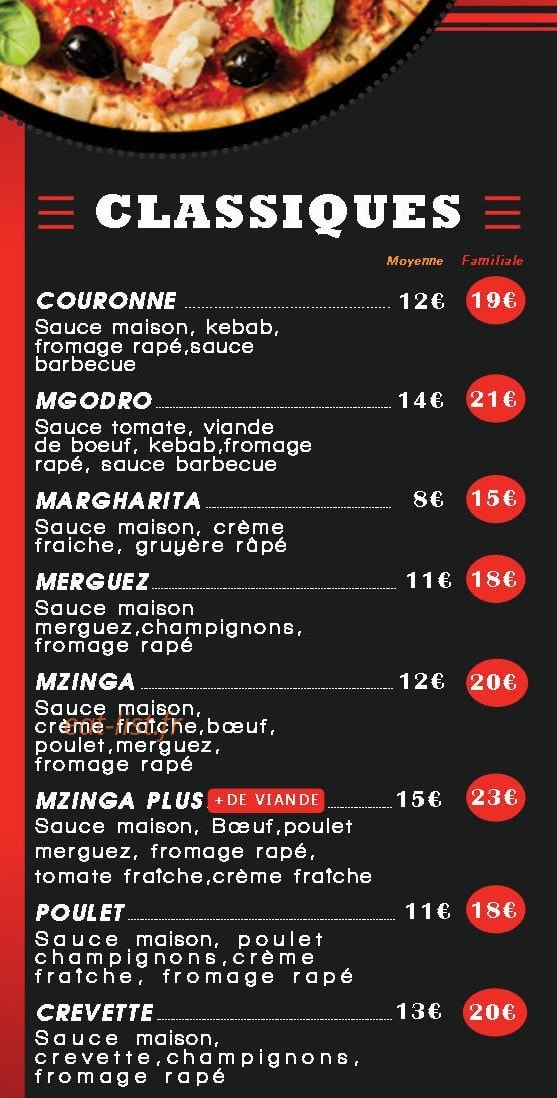 hello pizza — carte page 1