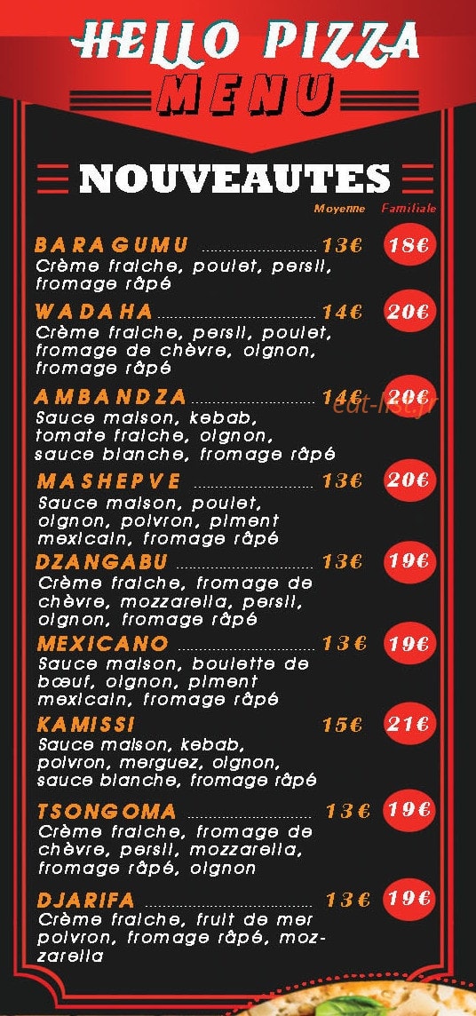 hello pizza — carte page 2