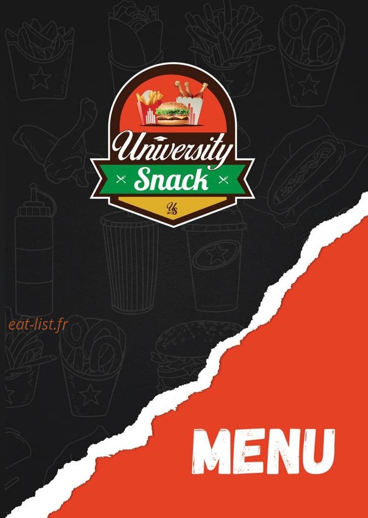 University Snack — carte page 1