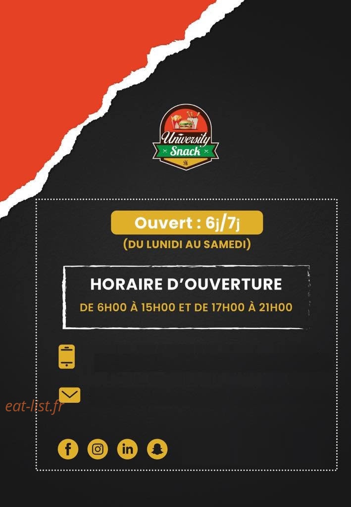 University Snack — carte page 4
