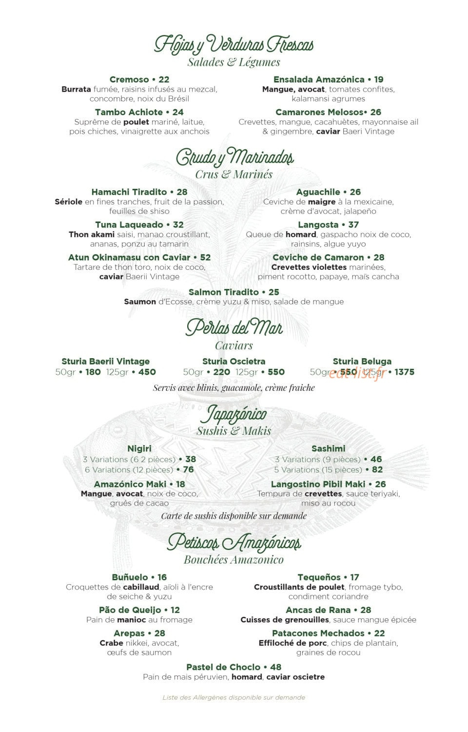 Amazónico — carte page 1
