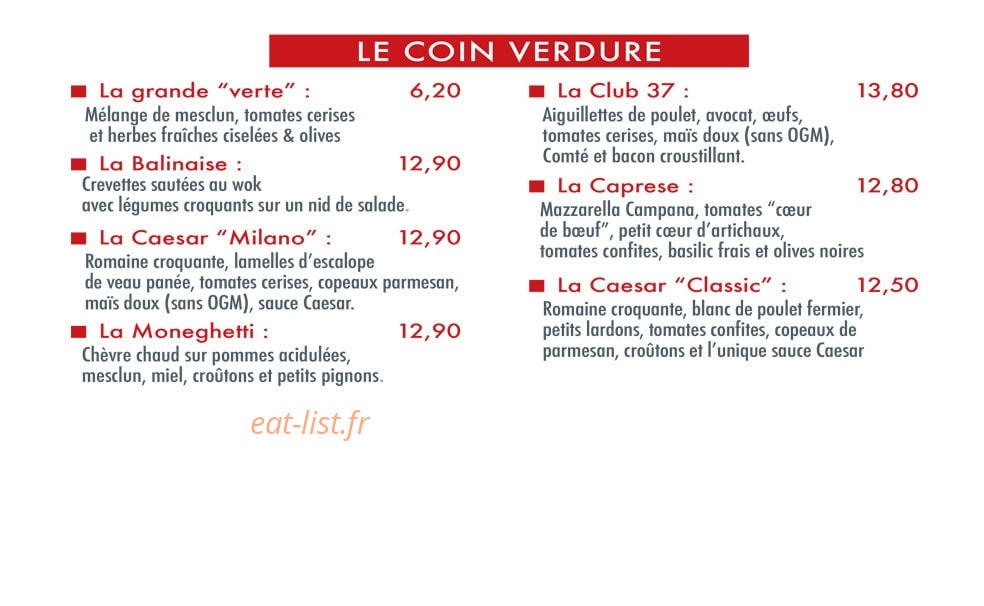 Au Petit Marché — carte page 5