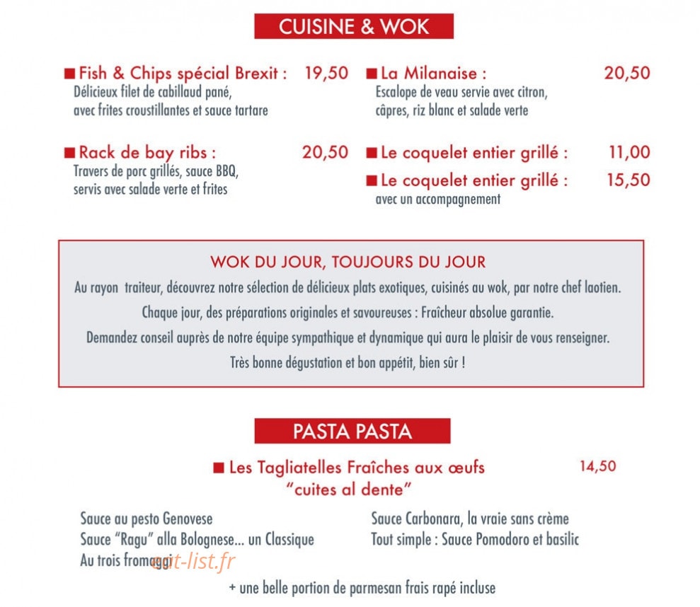 Au Petit Marché — carte page 4