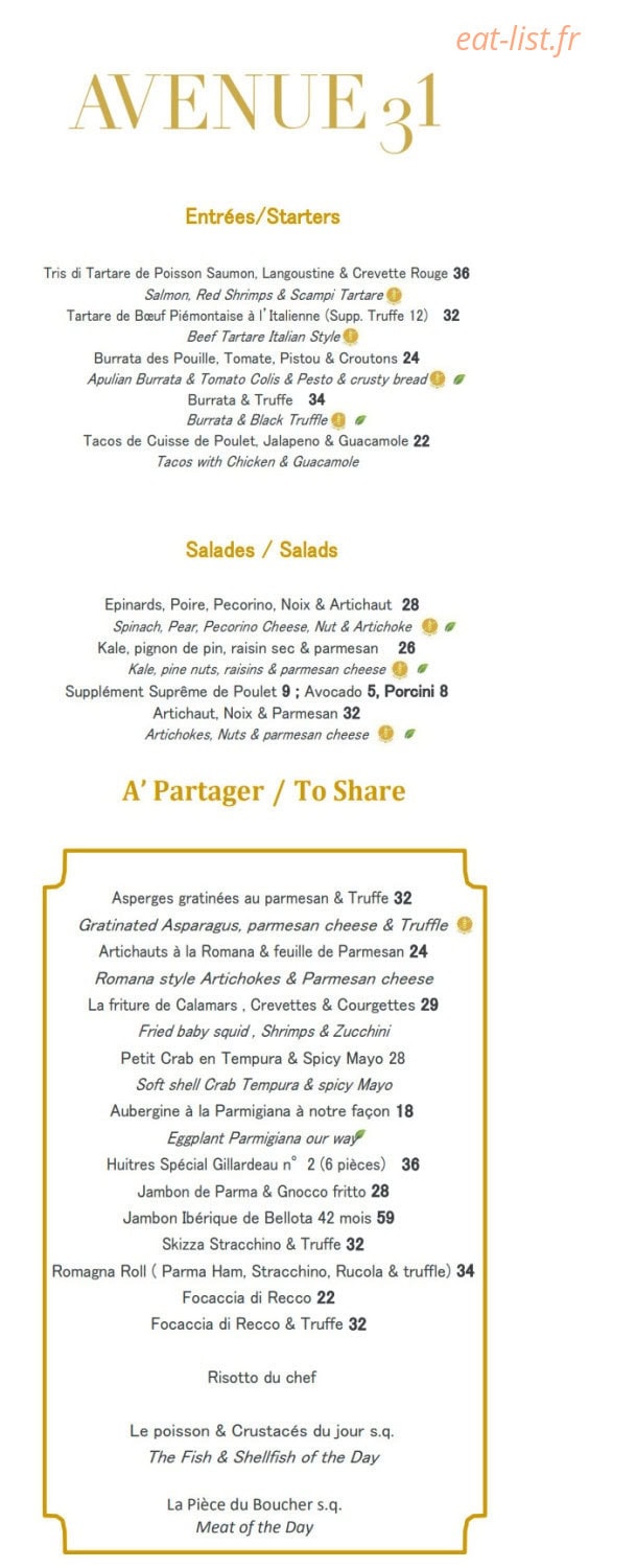 Avenue 31 — carte page 1