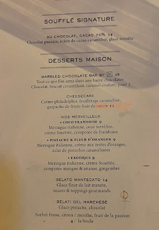 Beefbar — carte page 1