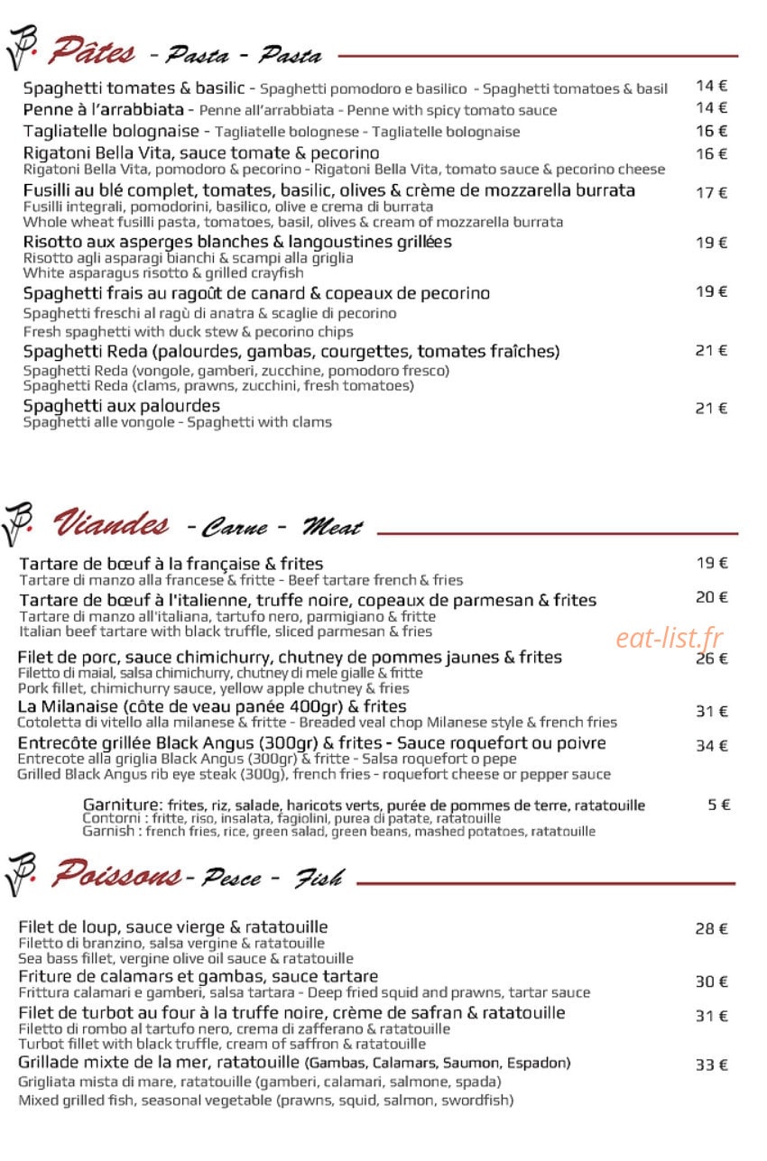 Bella Vita — carte page 3