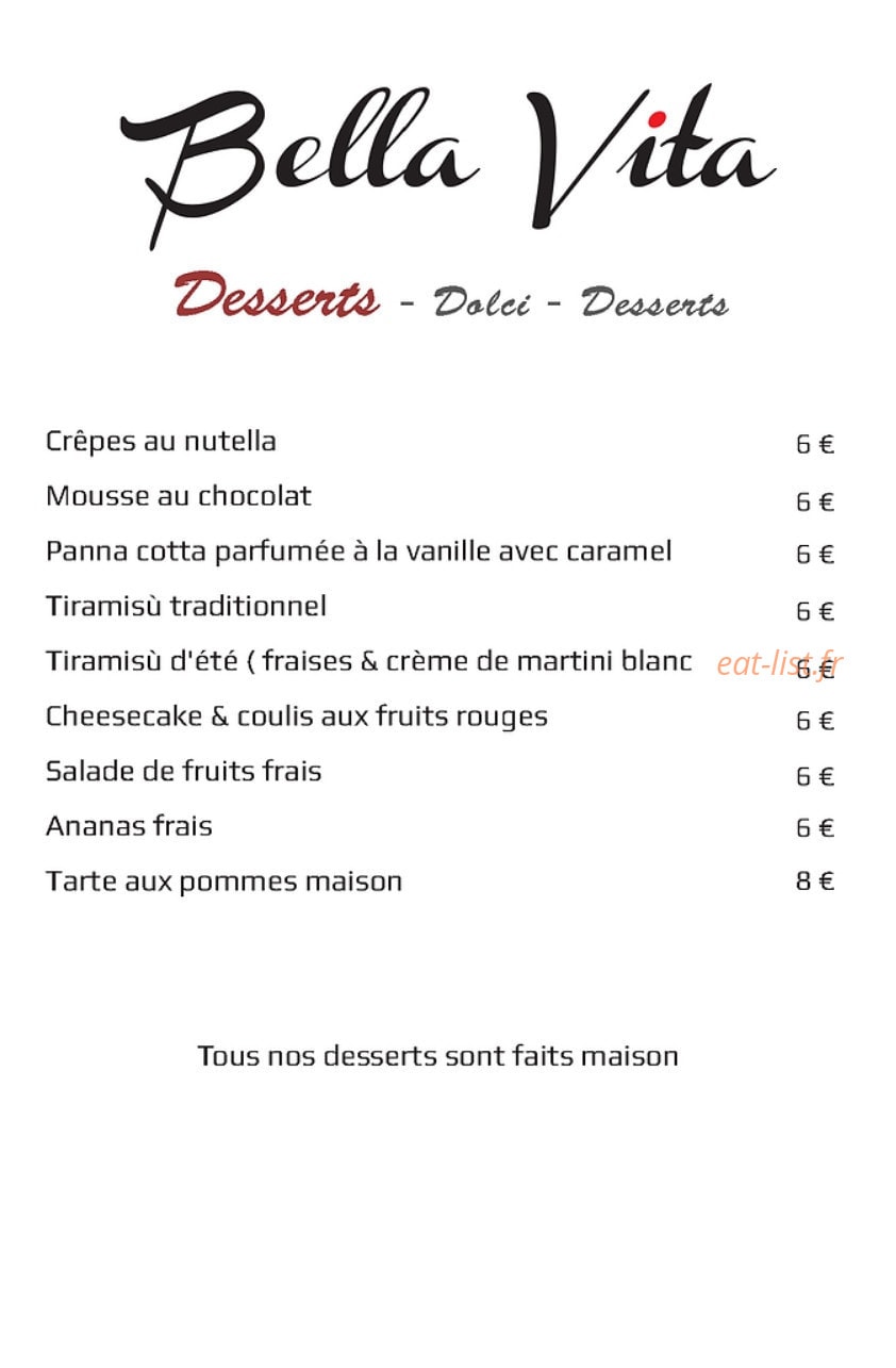 Bella Vita — carte page 6