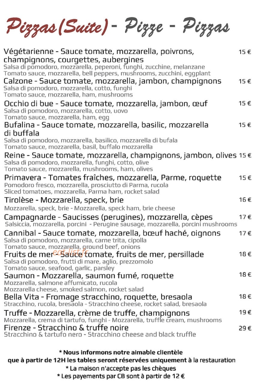 Bella Vita — carte page 5