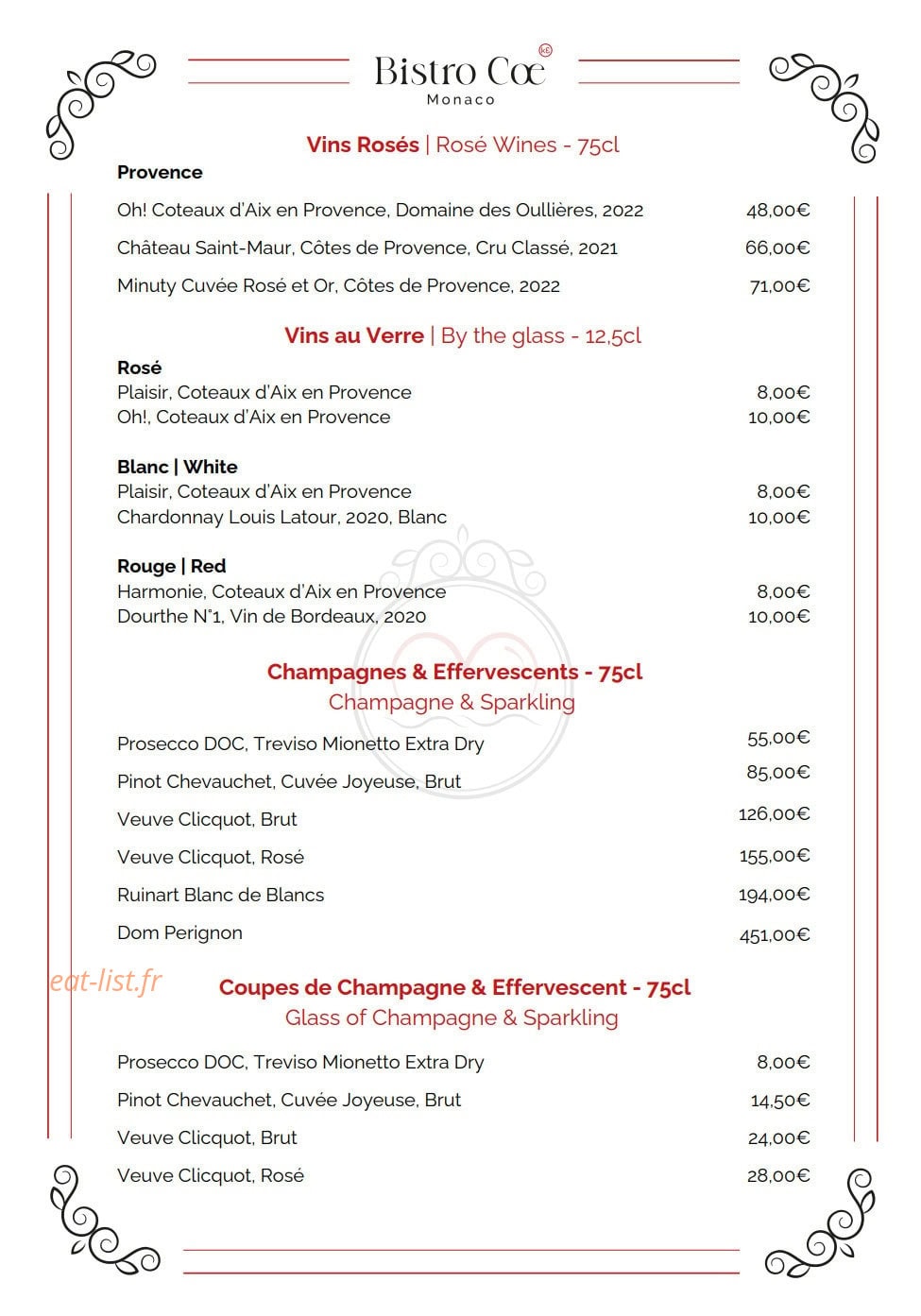 Bistro Coe — carte page 12