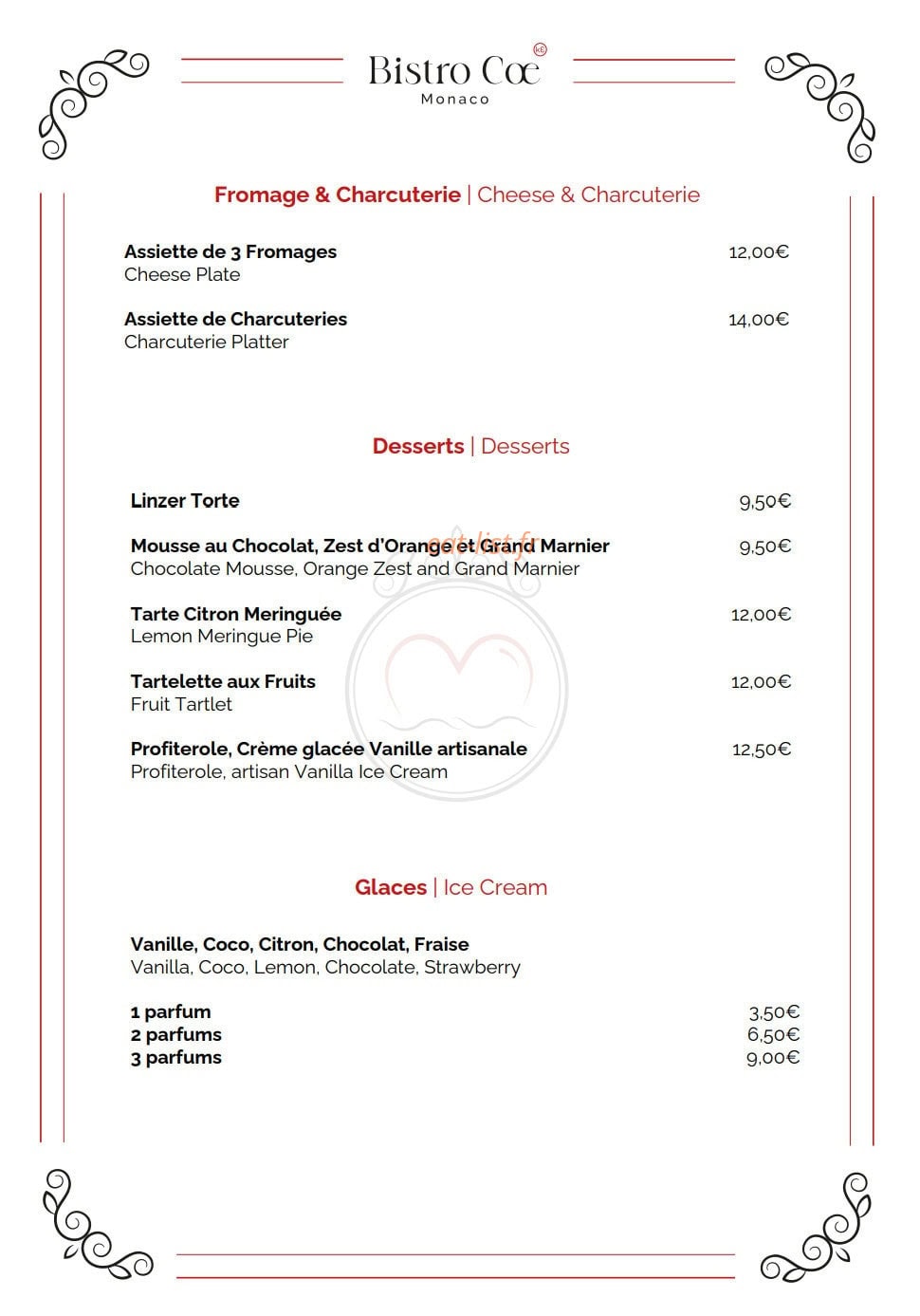 Bistro Coe — carte page 4