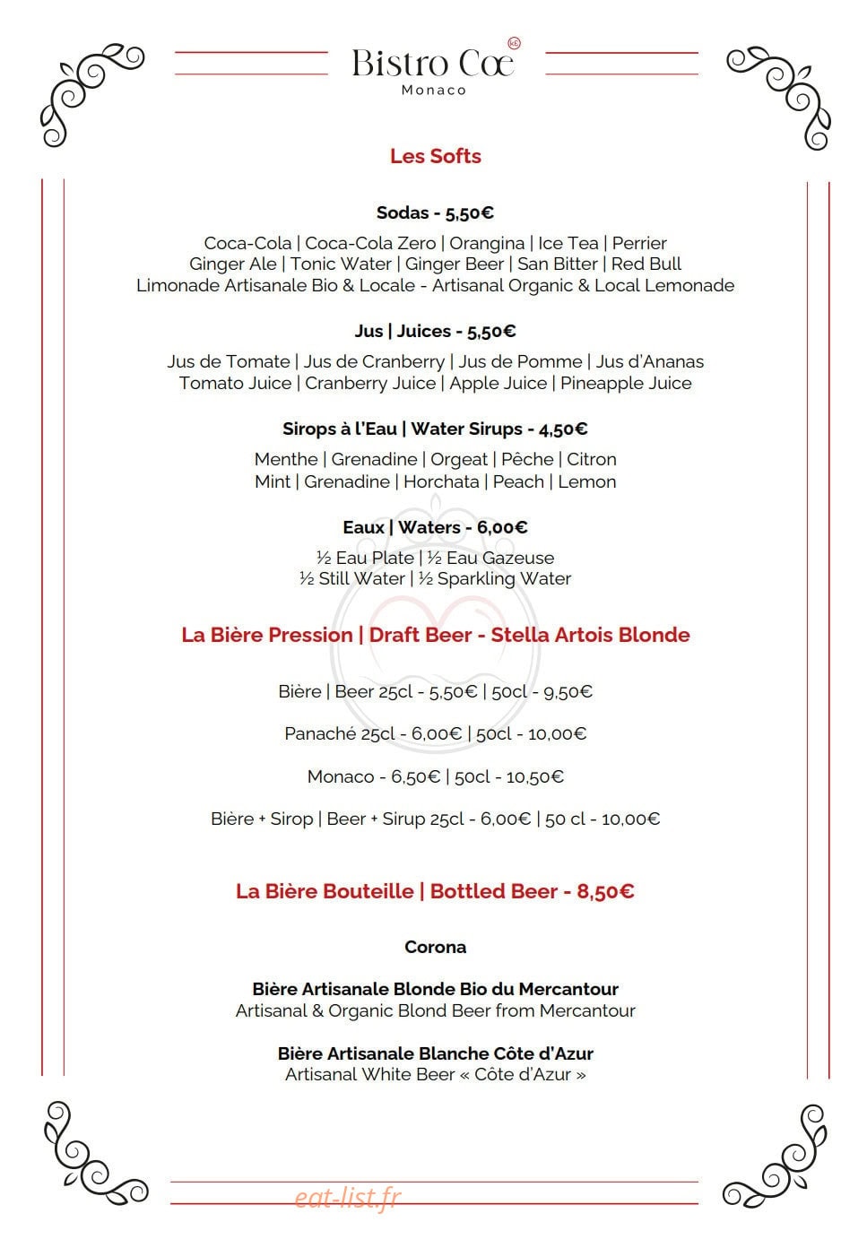 Bistro Coe — carte page 5