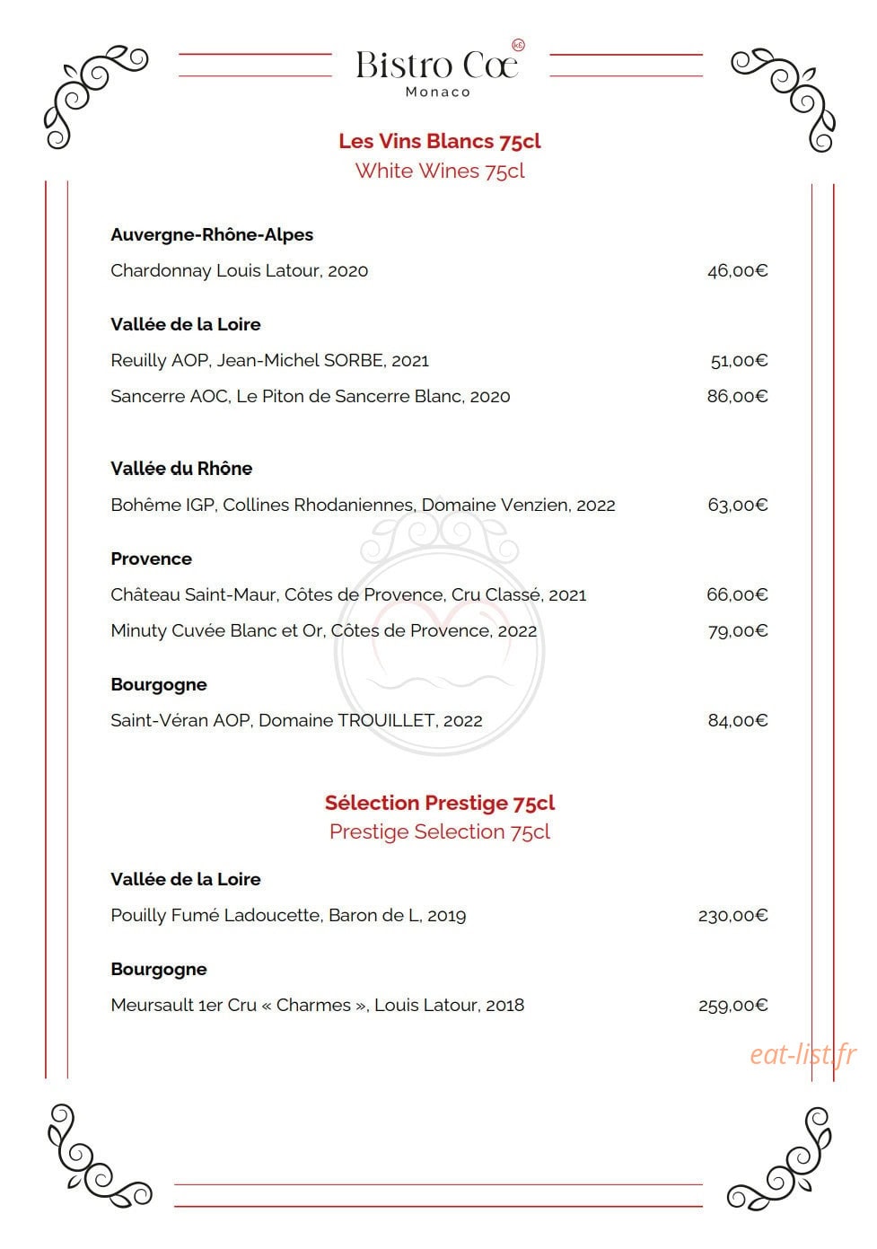 Bistro Coe — carte page 11