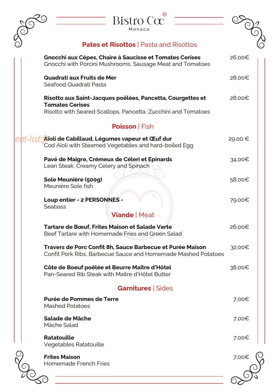Bistro Coe — carte page 3