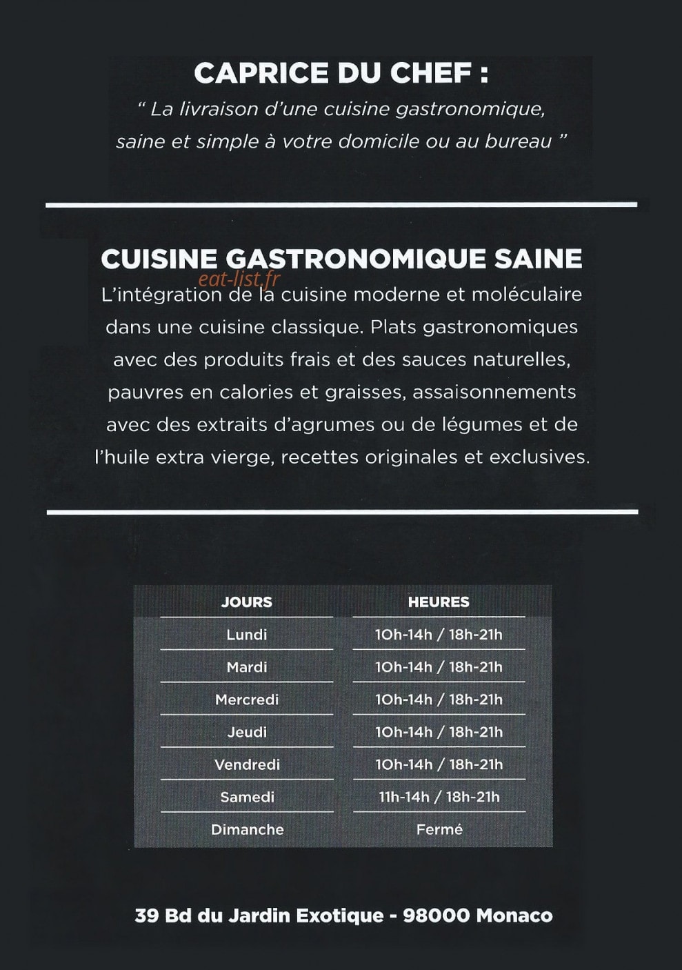 Caprice du Chef — carte page 4