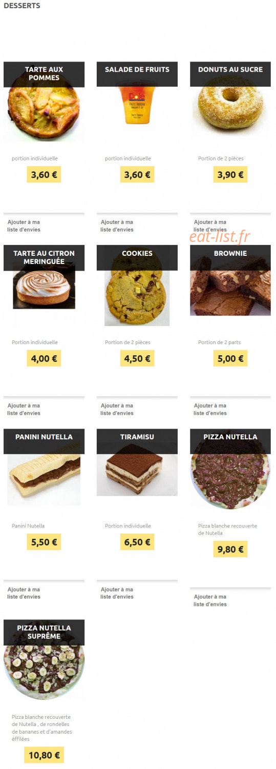 Chicken & Pizza — carte page 16