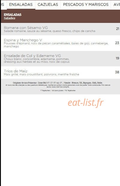 Coya — carte page 6