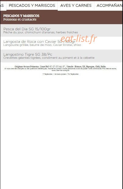 Coya — carte page 8