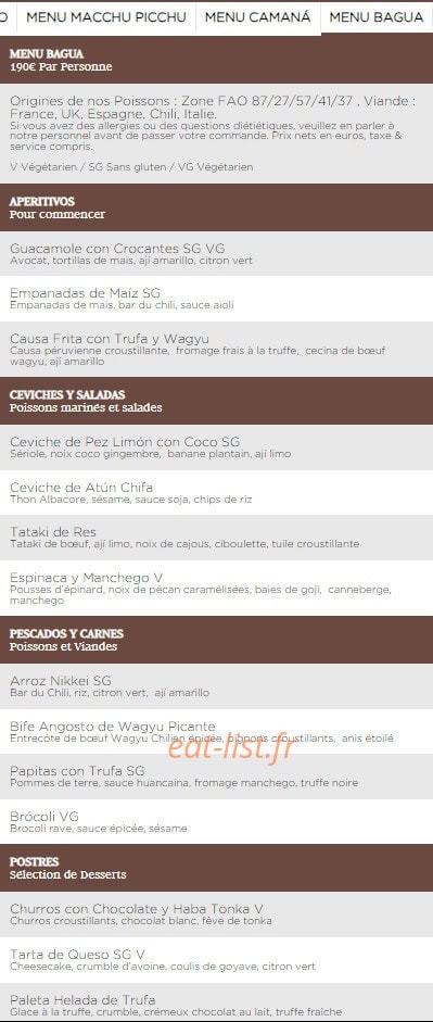 Coya — carte page 14