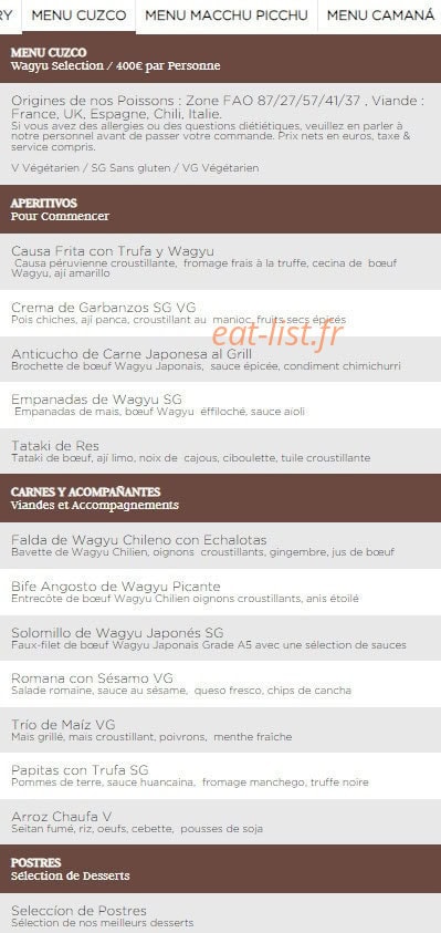 Coya — carte page 11