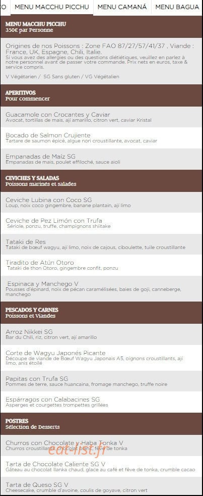 Coya — carte page 12