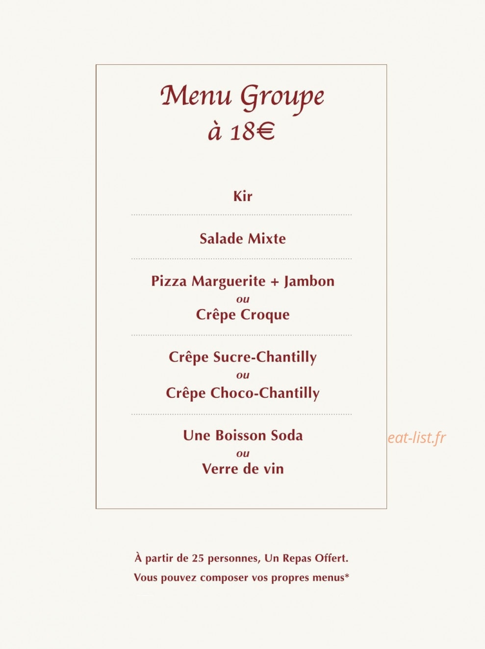 crêperie du Rocher — carte page 10